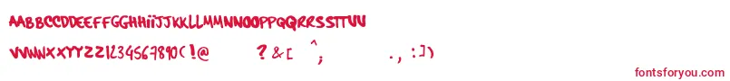 HardcorePenRegular Font – Red Fonts on White Background