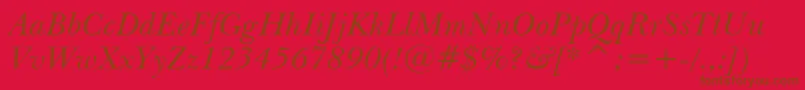 NewBaskervilleItalicBt Font – Brown Fonts on Red Background