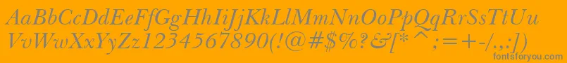 NewBaskervilleItalicBt Font – Gray Fonts on Orange Background