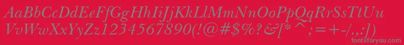 fuente NewBaskervilleItalicBt – Fuentes Grises Sobre Fondo Rojo