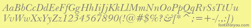 More about NewBaskervilleItalicBt Font NewBaskervilleItalicBt Font – Gray Fonts on Yellow Background