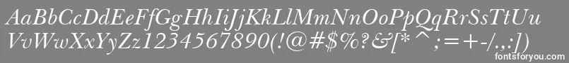 NewBaskervilleItalicBt Font – White Fonts on Gray Background