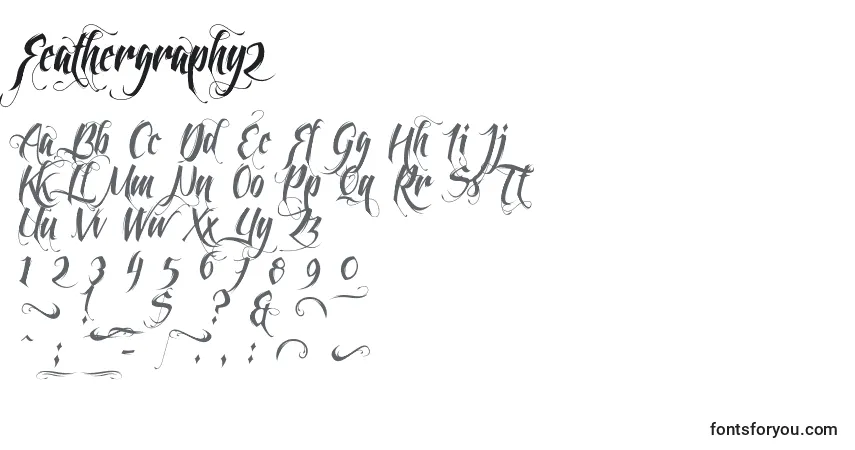 A fonte Feathergraphy2 – alfabeto, números, caracteres especiais