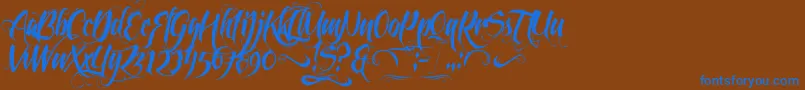 Police Feathergraphy2 – polices bleues sur fond brun