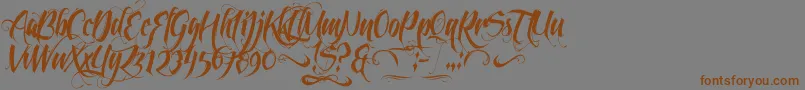 Weitere Informationen zur Feathergraphy2-Schriftart Feathergraphy2-Schriftart – Braune Schriften auf grauem Hintergrund