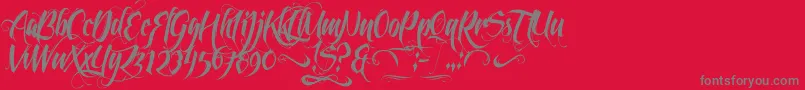 Feathergraphy2 Font – Gray Fonts on Red Background