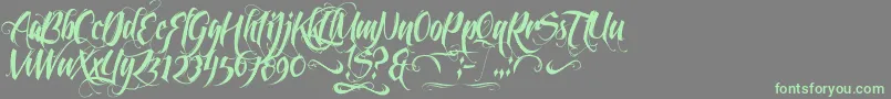 Feathergraphy2 Font – Green Fonts on Gray Background
