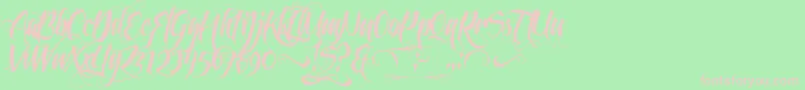 Feathergraphy2-Schriftart – Rosa Schriften auf grünem Hintergrund