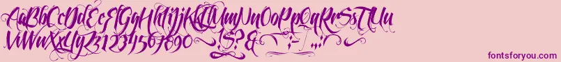 Feathergraphy2 Font – Purple Fonts on Pink Background