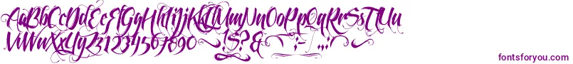 Шрифт Feathergraphy2 – фиолетовые шрифты на белом фоне