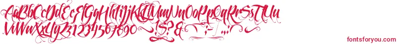 Feathergraphy2 Font – Red Fonts on White Background