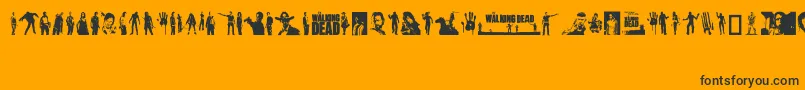 Fonte TheWalkingDead – fontes pretas em um fundo laranja