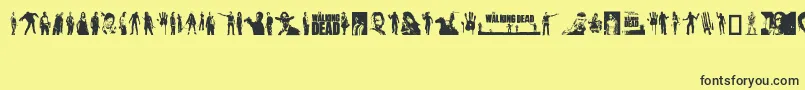 TheWalkingDead-fontti – mustat fontit keltaisella taustalla