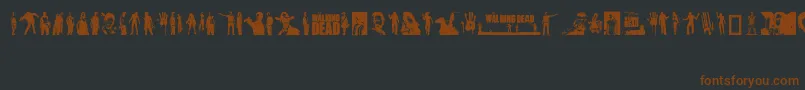 Więcej informacji o czcionce TheWalkingDead Czcionka TheWalkingDead – brązowe czcionki na czarnym tle