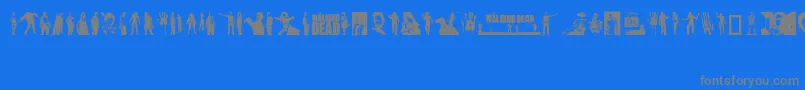 フォントTheWalkingDead – 青い背景に灰色の文字
