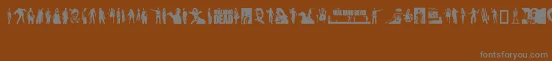 フォントTheWalkingDead – 茶色の背景に灰色の文字