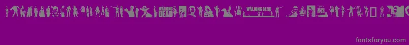 TheWalkingDead-fontti – harmaat kirjasimet violetilla taustalla