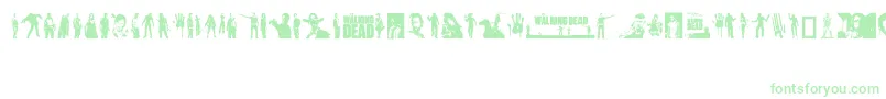 TheWalkingDead-Schriftart – Grüne Schriften auf weißem Hintergrund