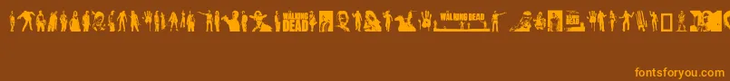 fuente TheWalkingDead – Fuentes Naranjas Sobre Fondo Marrón