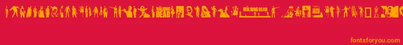 Fonte TheWalkingDead – fontes laranjas em um fundo vermelho