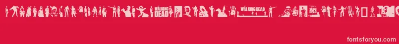fuente TheWalkingDead – Fuentes Rosadas Sobre Fondo Rojo