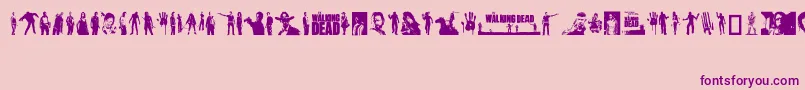 Police TheWalkingDead – polices violettes sur fond rose