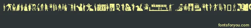 フォントTheWalkingDead – 黒い背景に黄色の文字