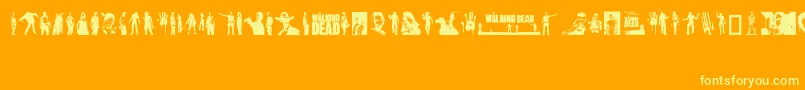 Шрифт TheWalkingDead – жёлтые шрифты на оранжевом фоне