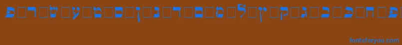 Czcionka AlefbetRegular – niebieskie czcionki na brązowym tle