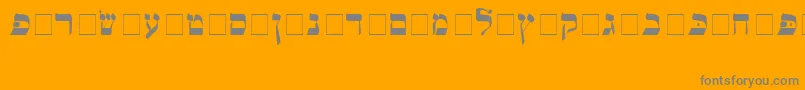フォントAlefbetRegular – オレンジの背景に灰色の文字