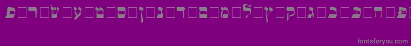 Fonte AlefbetRegular – fontes cinzas em um fundo violeta
