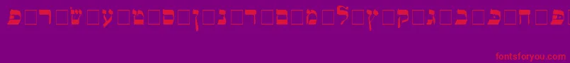 AlefbetRegular Font – Red Fonts on Purple Background