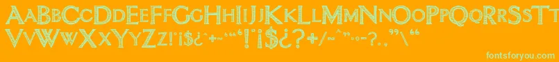 Intimacy Font – Green Fonts on Orange Background