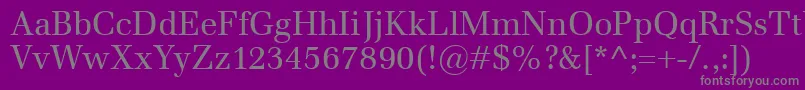 Emona-Schriftart – Graue Schriften auf violettem Hintergrund