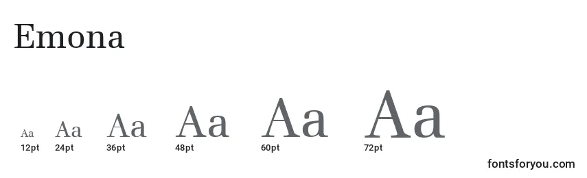 Размеры шрифта Emona