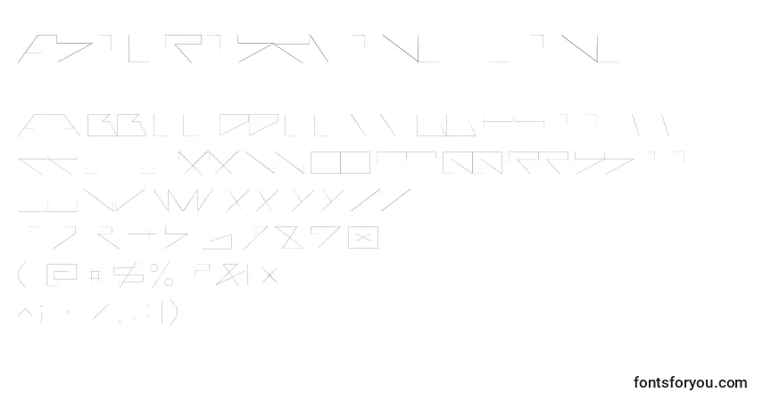 Schriftart AsteriskFineline – Alphabet, Zahlen, spezielle Symbole