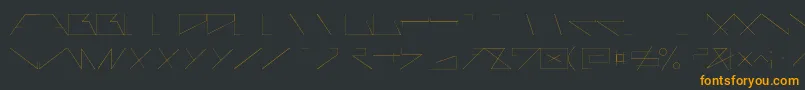 フォントAsteriskFineline – 黒い背景にオレンジの文字