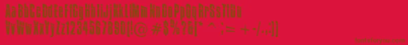 Impos+30 Font – Brown Fonts on Red Background
