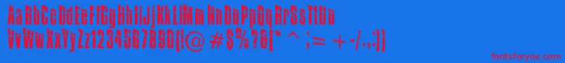 Impos+30 Font – Red Fonts on Blue Background