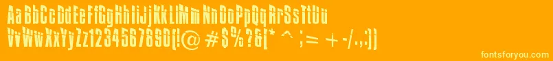 Impos+30-Schriftart – Gelbe Schriften auf orangefarbenem Hintergrund