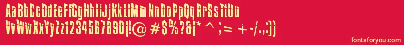 フォントImpos+30 – 黄色の文字、赤い背景