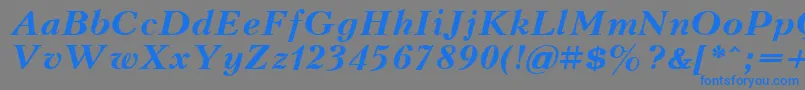 フォントKudrashovcttBolditalic – 灰色の背景に青い文字