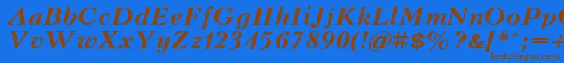 KudrashovcttBolditalic Font – Brown Fonts on Blue Background