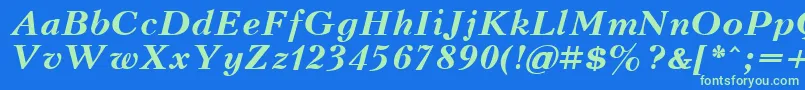 KudrashovcttBolditalic Font – Green Fonts on Blue Background