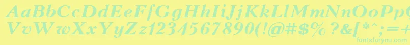 KudrashovcttBolditalic Font – Green Fonts on Yellow Background