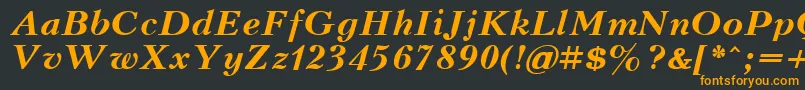 フォントKudrashovcttBolditalic – 黒い背景にオレンジの文字