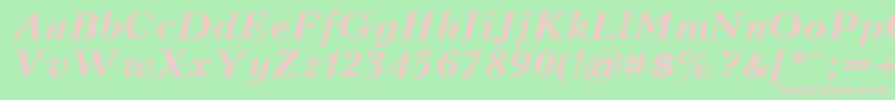 KudrashovcttBolditalic Font – Pink Fonts on Green Background