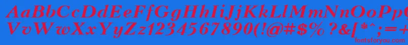 KudrashovcttBolditalic Font – Red Fonts on Blue Background