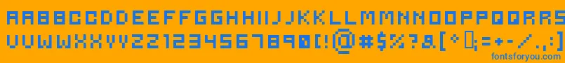 フォントSerious – オレンジの背景に青い文字