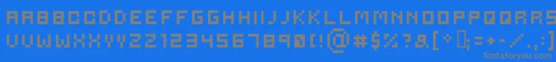 フォントSerious – 青い背景に灰色の文字